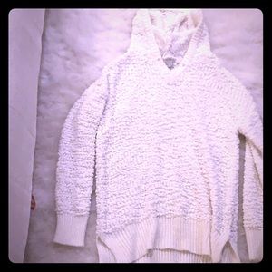 Fuzzy hooded sweater